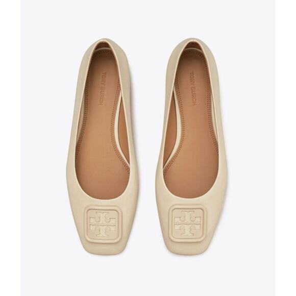 Tory Burch Georgia Leather Ballet Flat Shoes - 9.5 Brie - Picture 4 of 4